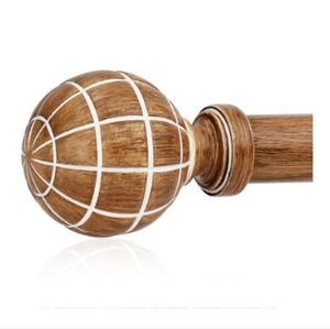 JRZOO Wood Curtain Rodas For Windows 72 to 144 Inches (6 to 12 ft)